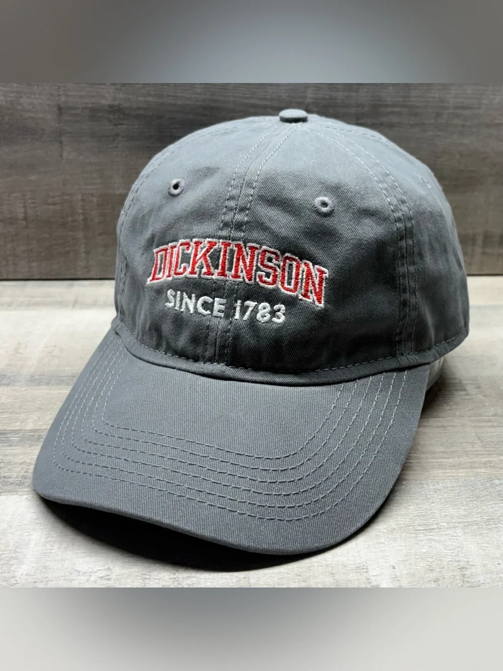 Dickinson College NCAA D3 Gray Adjustable Dad Hat Sportsman Strapback Cap